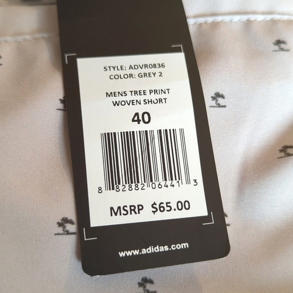 Adidas Tree Print Shorts Woven Grey 2 Ultimate 365 Men's Size 40 - Picture 7 of 16